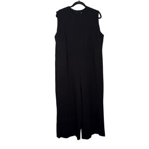 Roucha Sleeveless Wide Leg Jumpsuit Womens Size C Black Excellent Minimalist